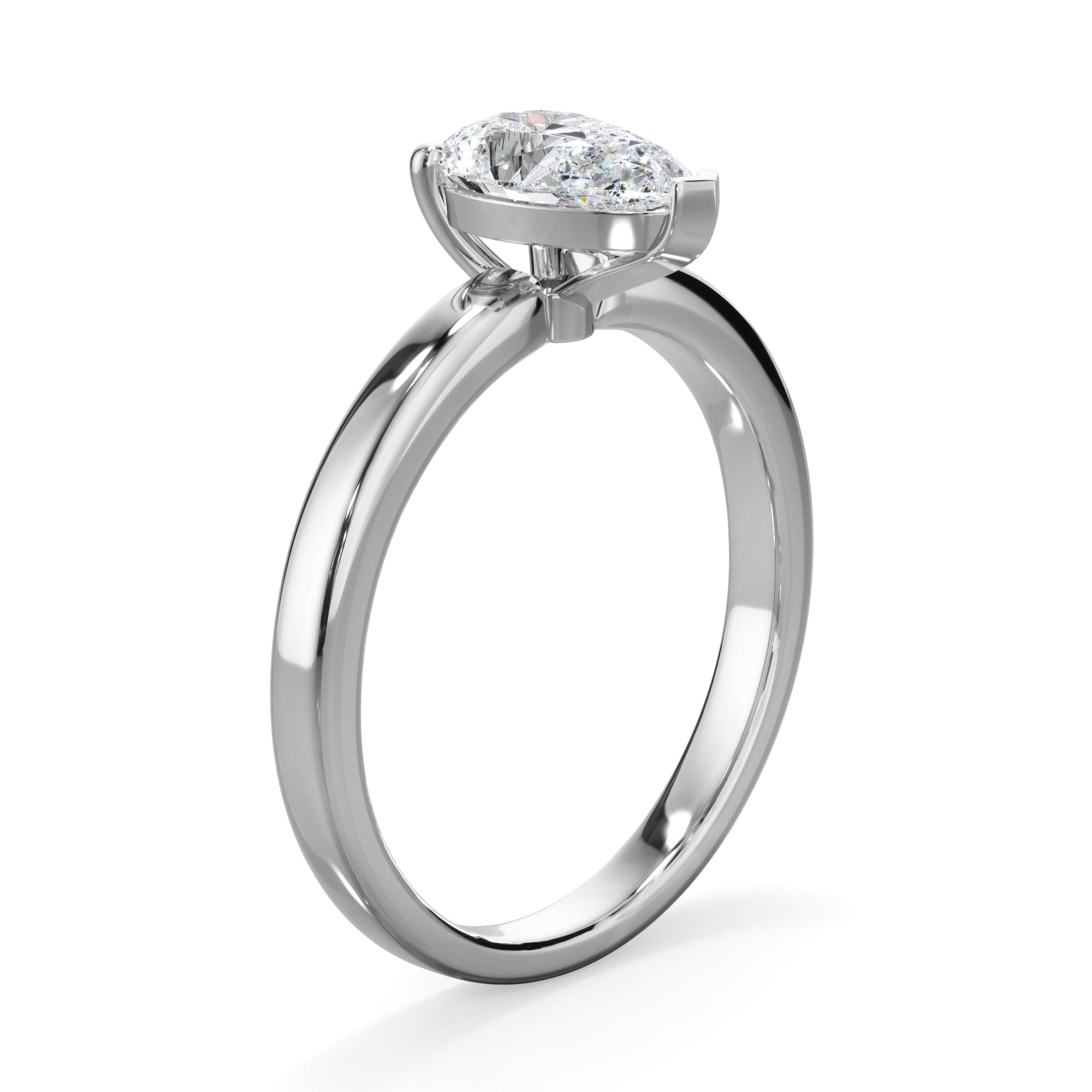 Jasmine Platinum 1.0ct Pear Cut Solitare LAB Grown Bloom Diamond Ring
