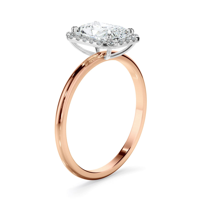 Radiant Cut Diamond Halo Engagement Ring