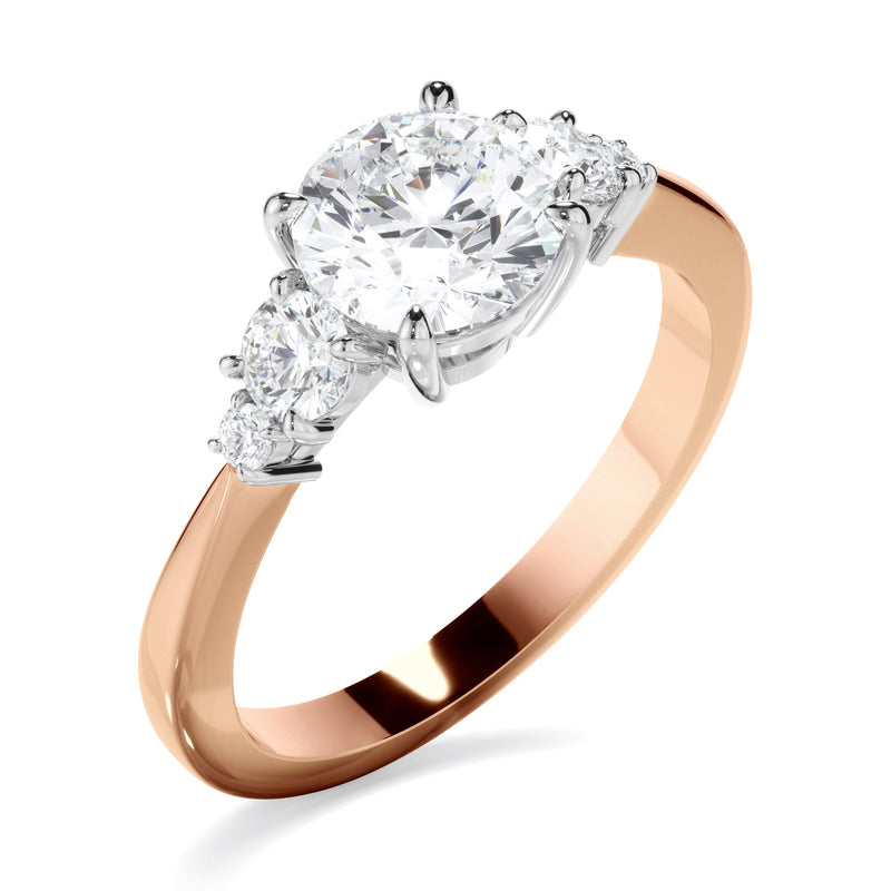 Round Brilliant Cut Diamond Five Stone Engagement Ring