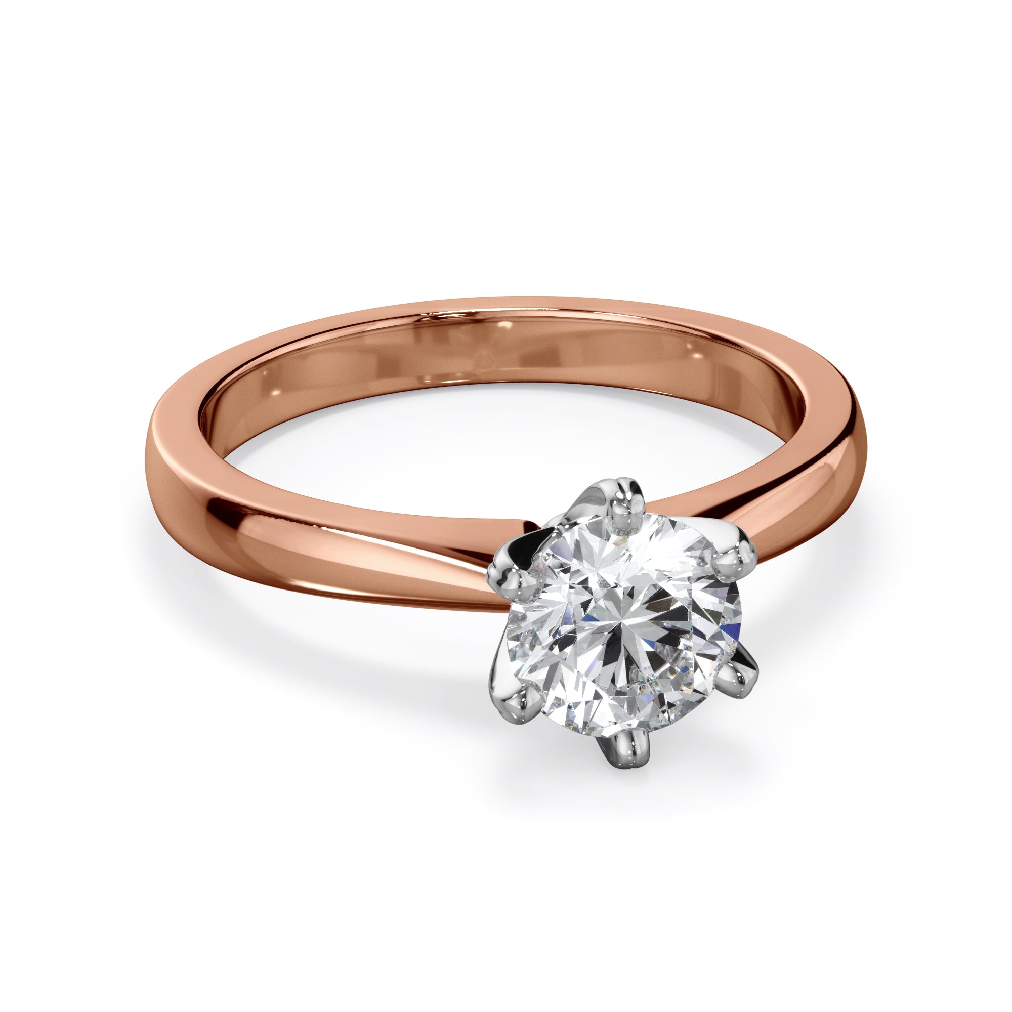 Daffodil 18k Rose Gold 1.0ct Round Brilliant Solitare LAB Grown Bloom Diamond Ring