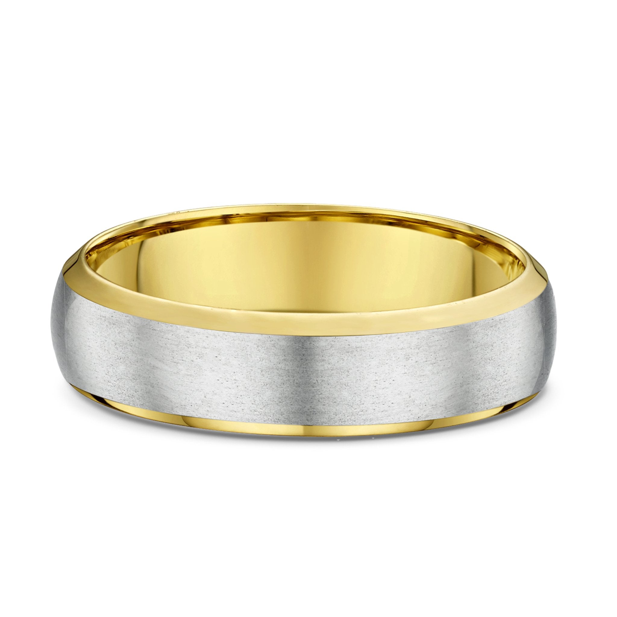9ct Two Tone White & Yellow Gold Wedding Ring