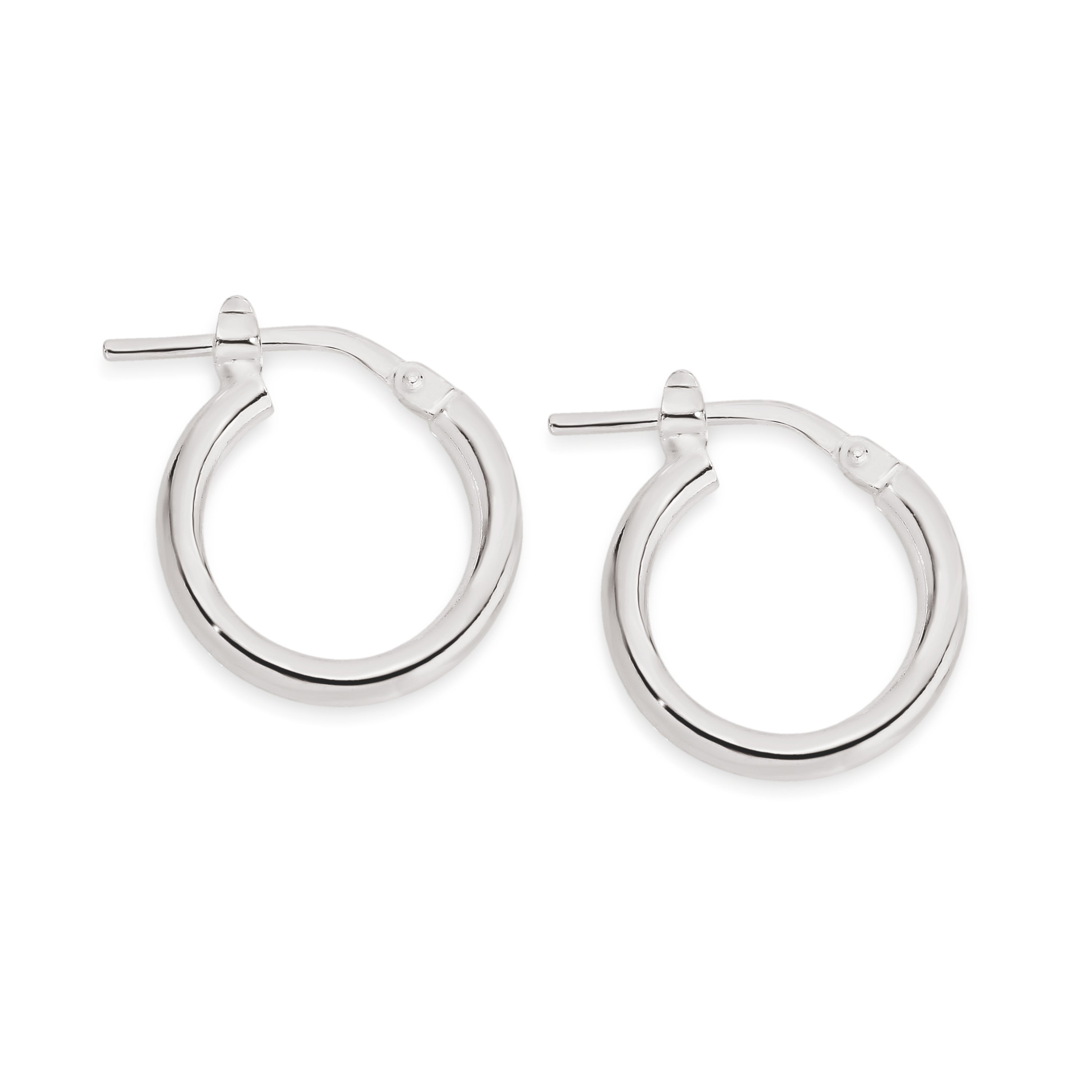 Silver polished hoops 10mm