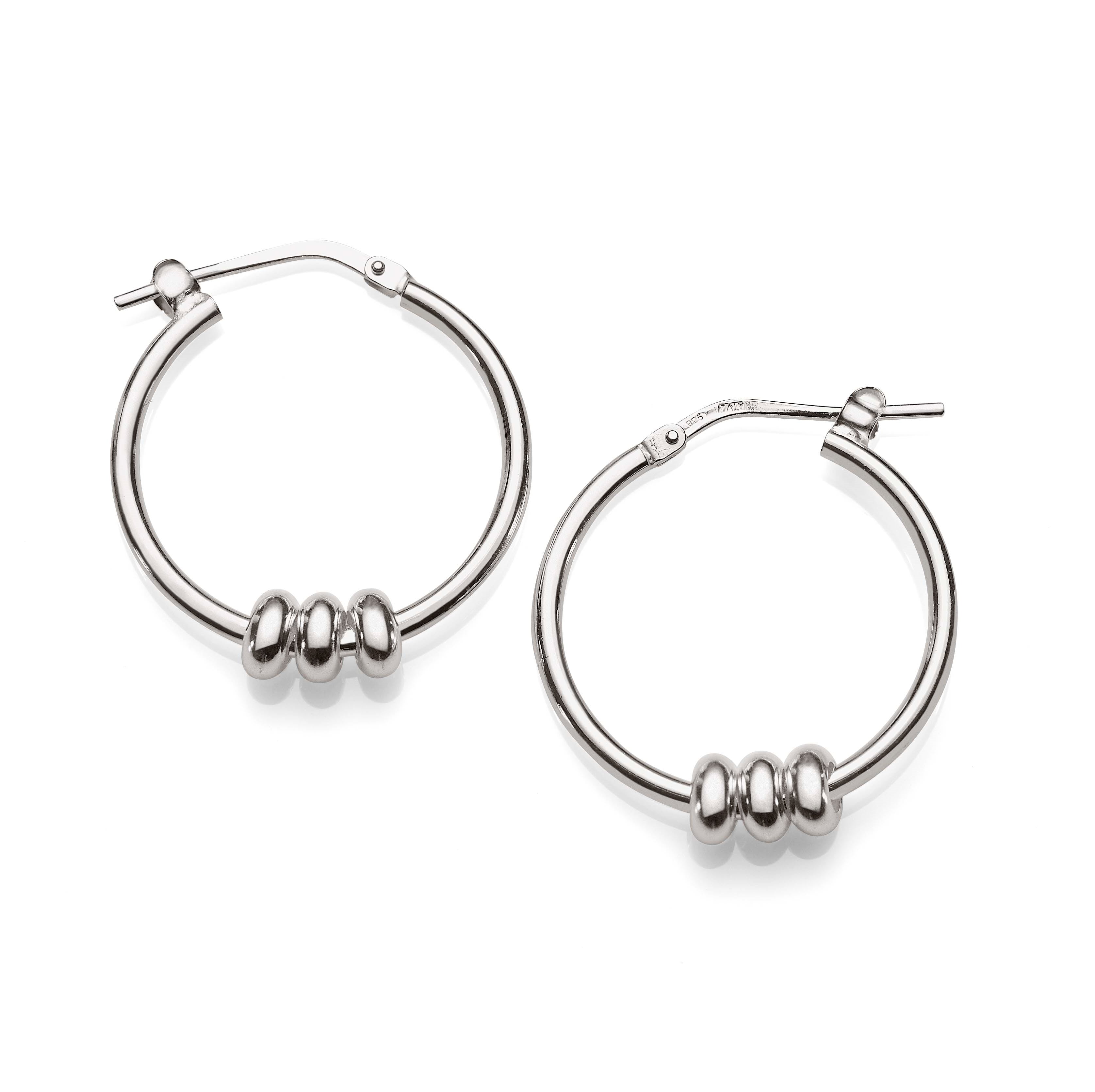Silver lucky ring hoops 20mm