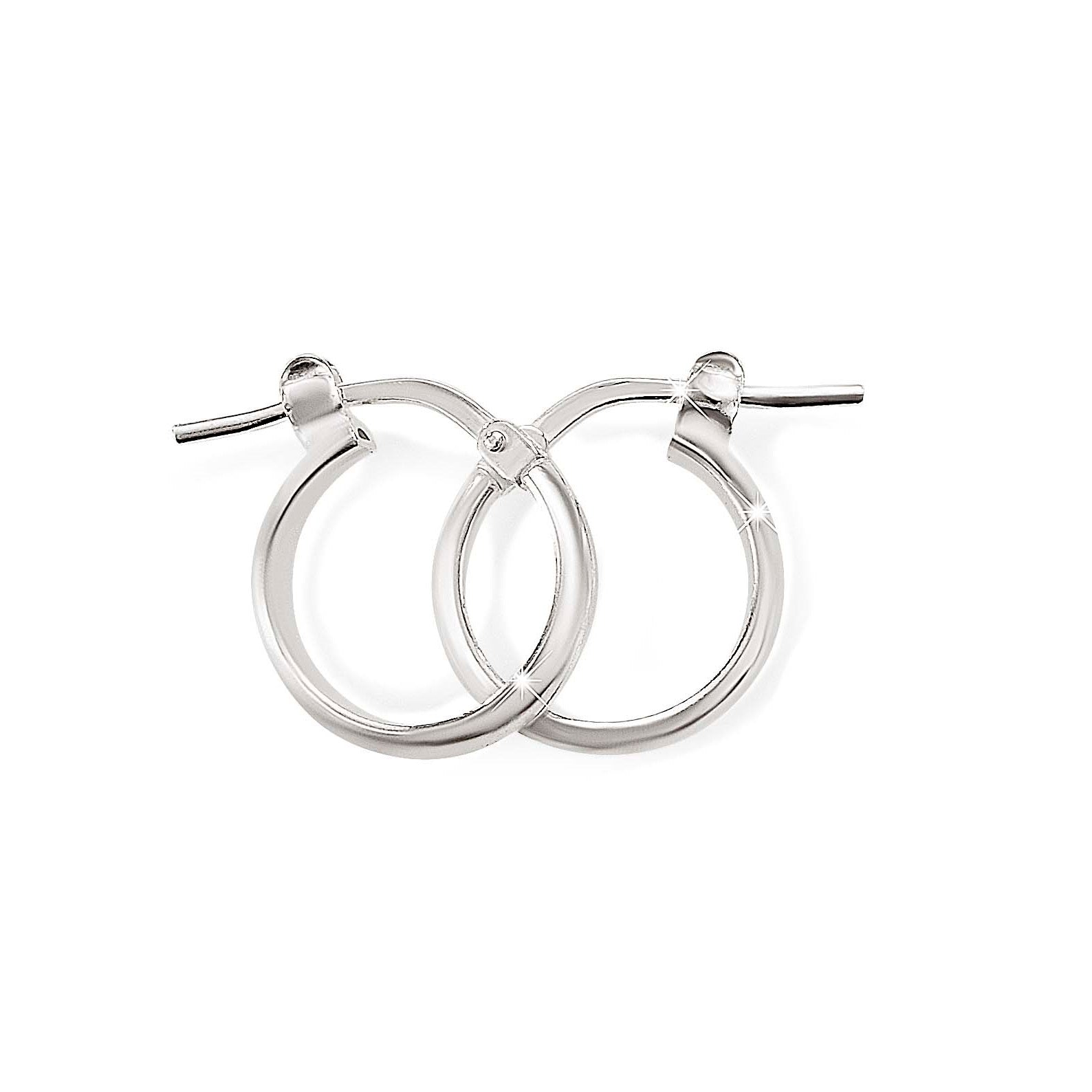 Silver half round polished hoops 10mm