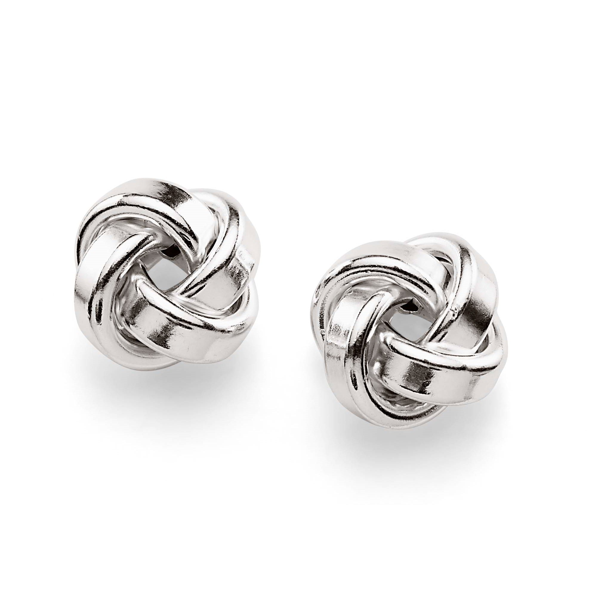 Silver love knot studs