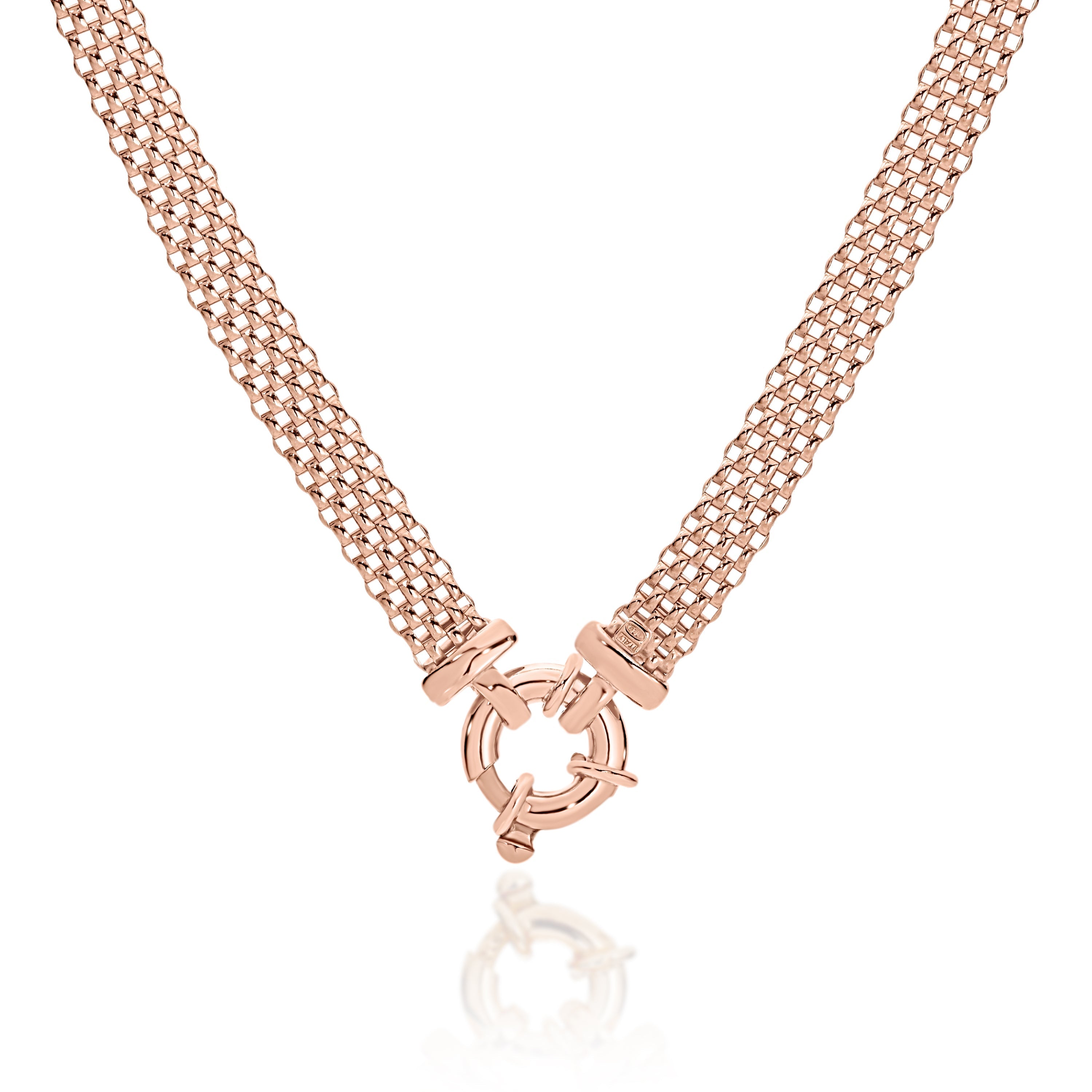 Silver rose gold plated popcorn necklace