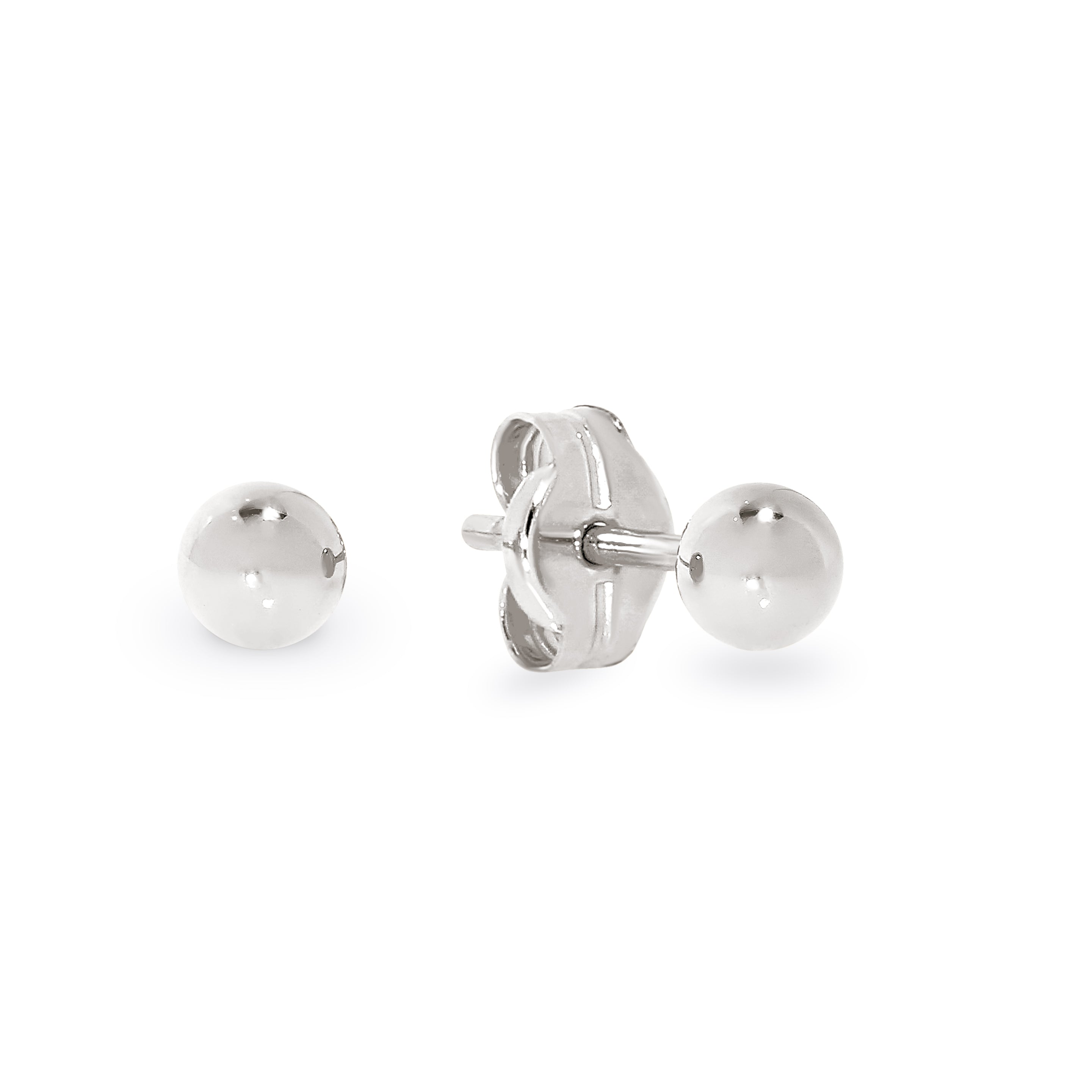 Silver polished 3mm ball studs