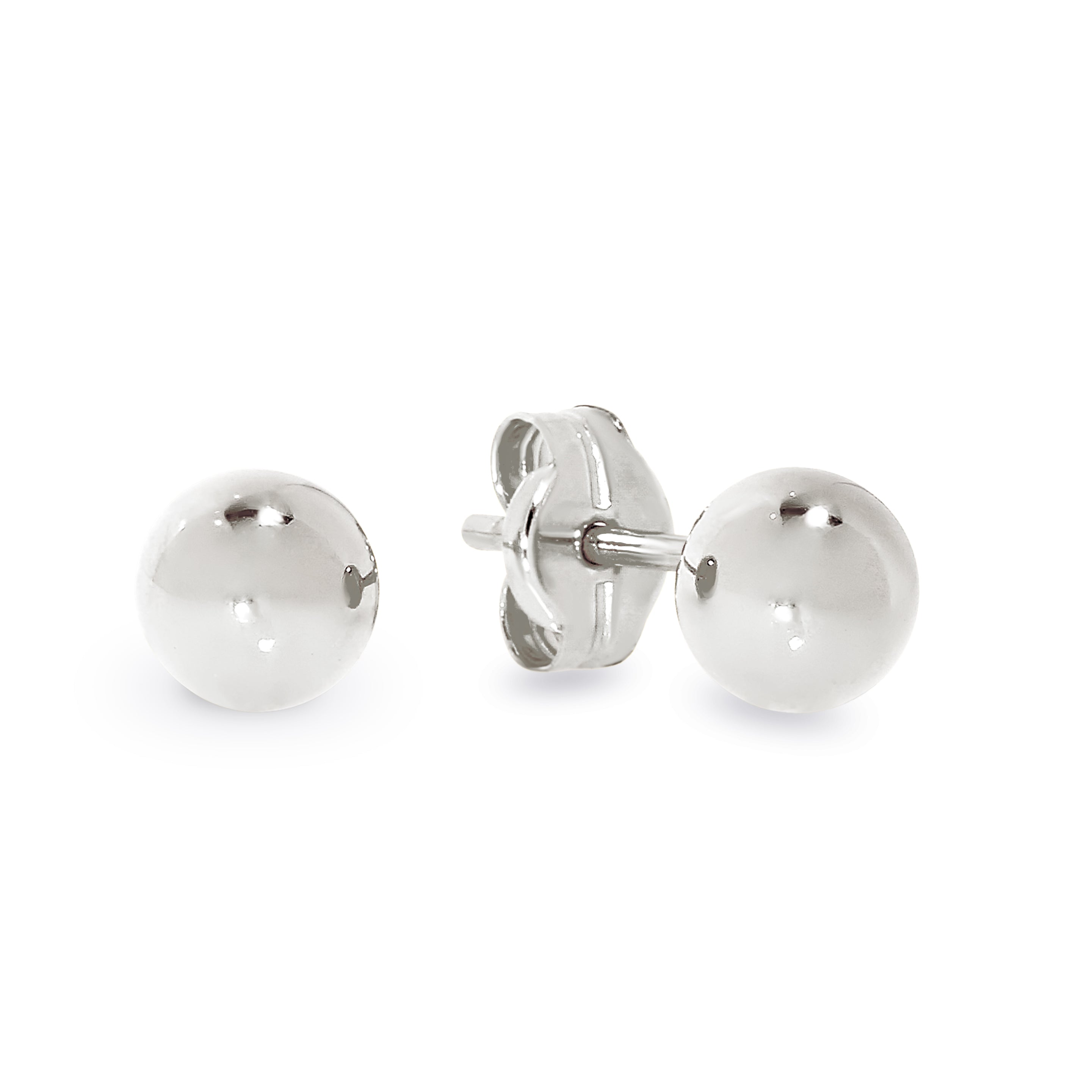 Silver polished 4mm ball studs