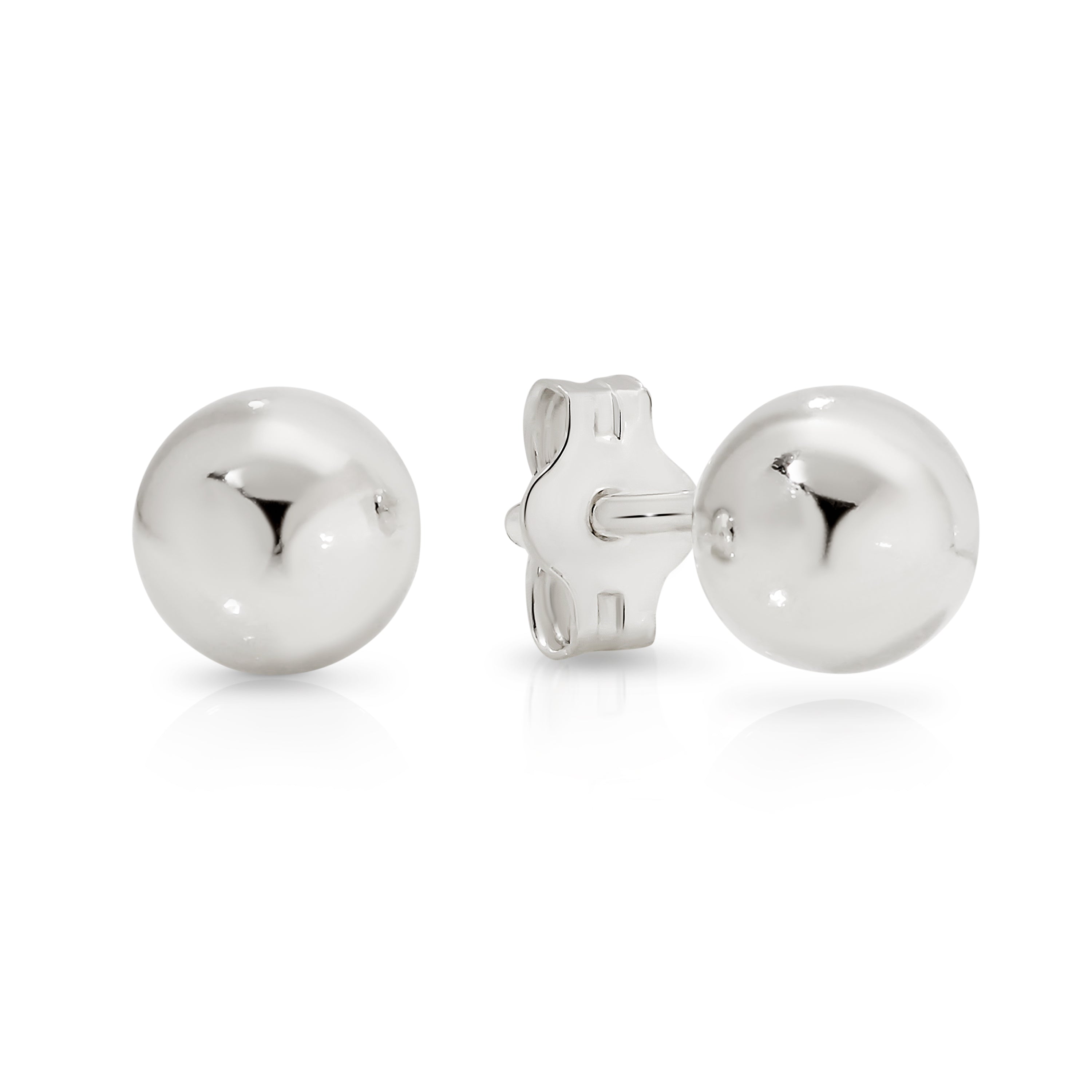 Silver polished 6mm ball studs