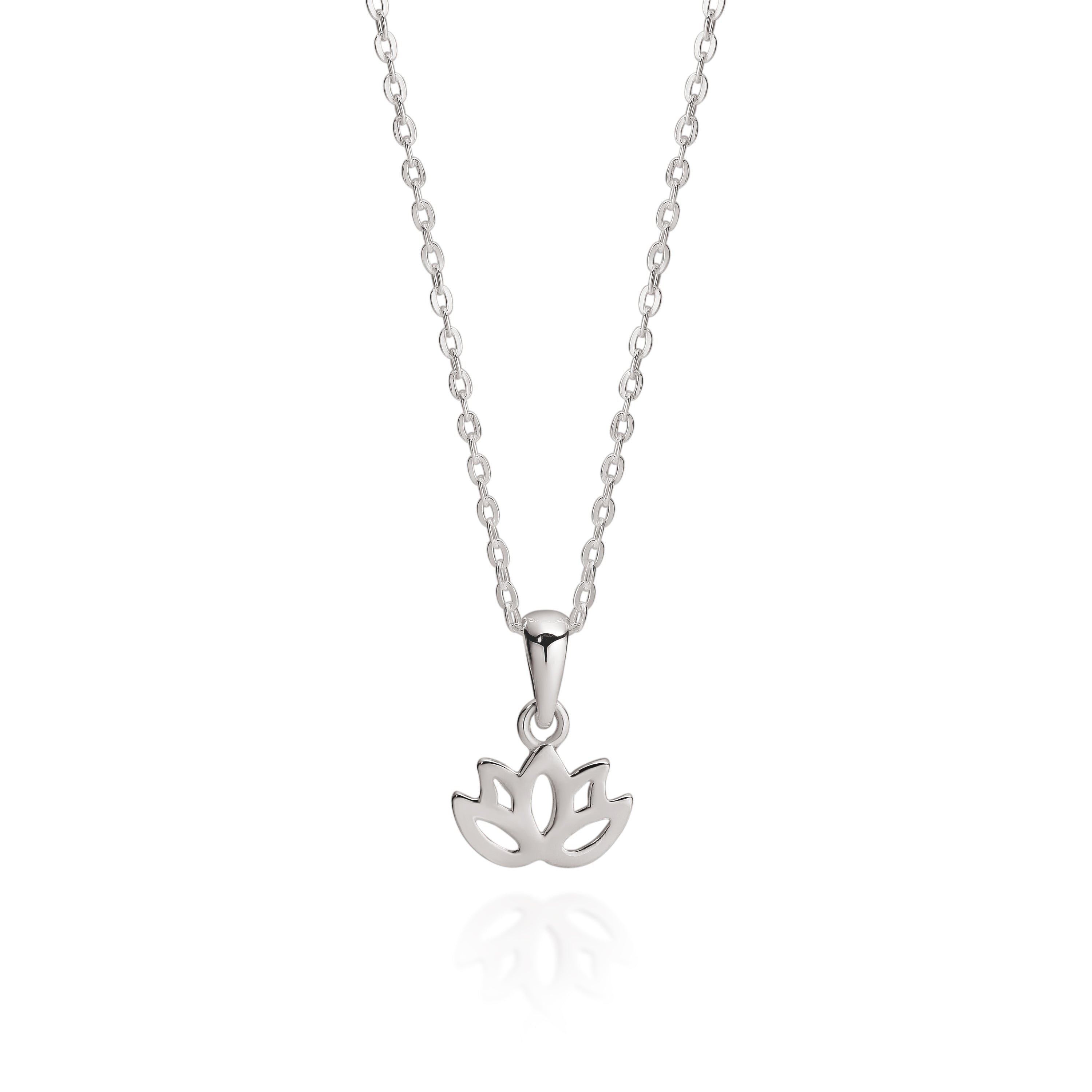Silver lotus necklace
