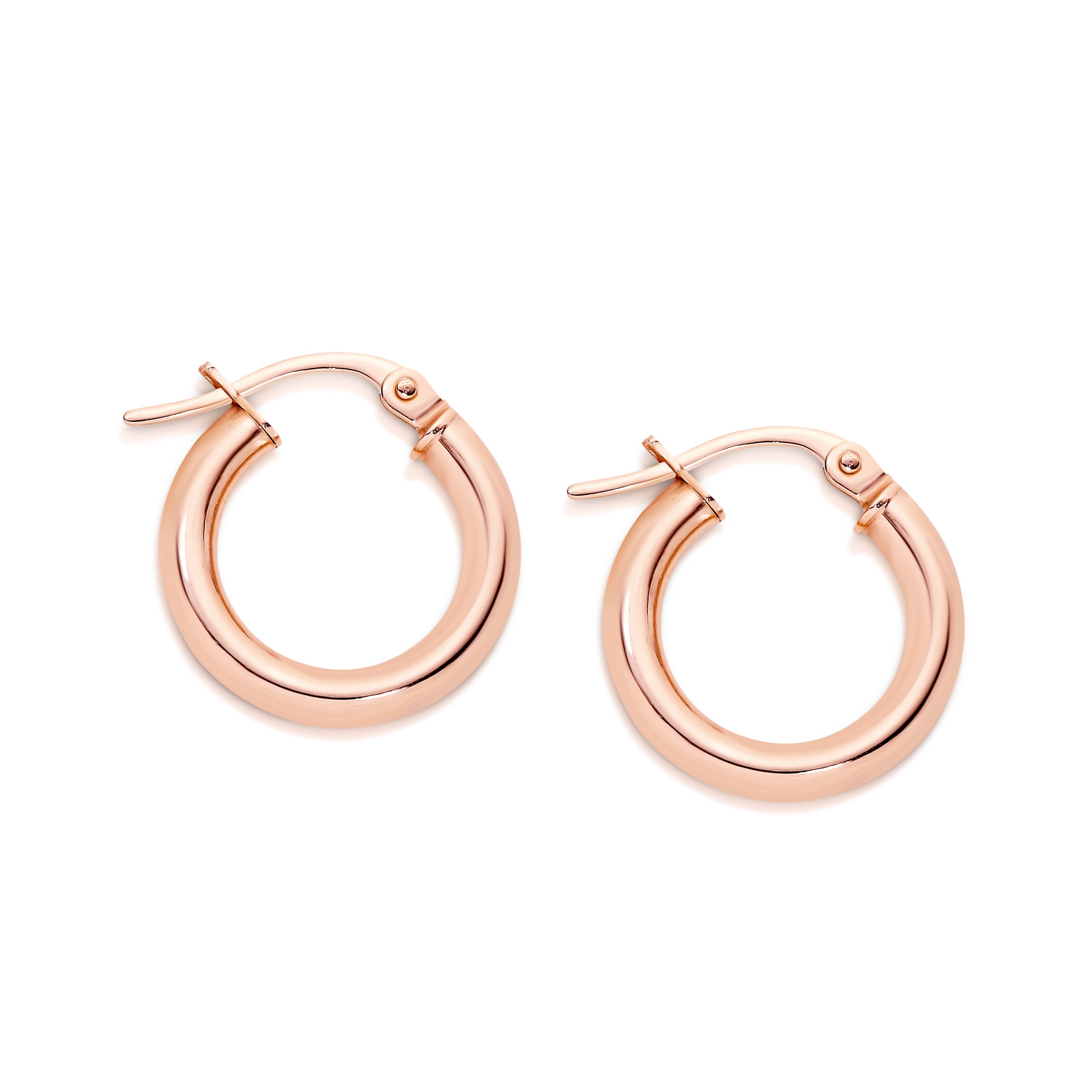 9ct rose gold hoops 10mm