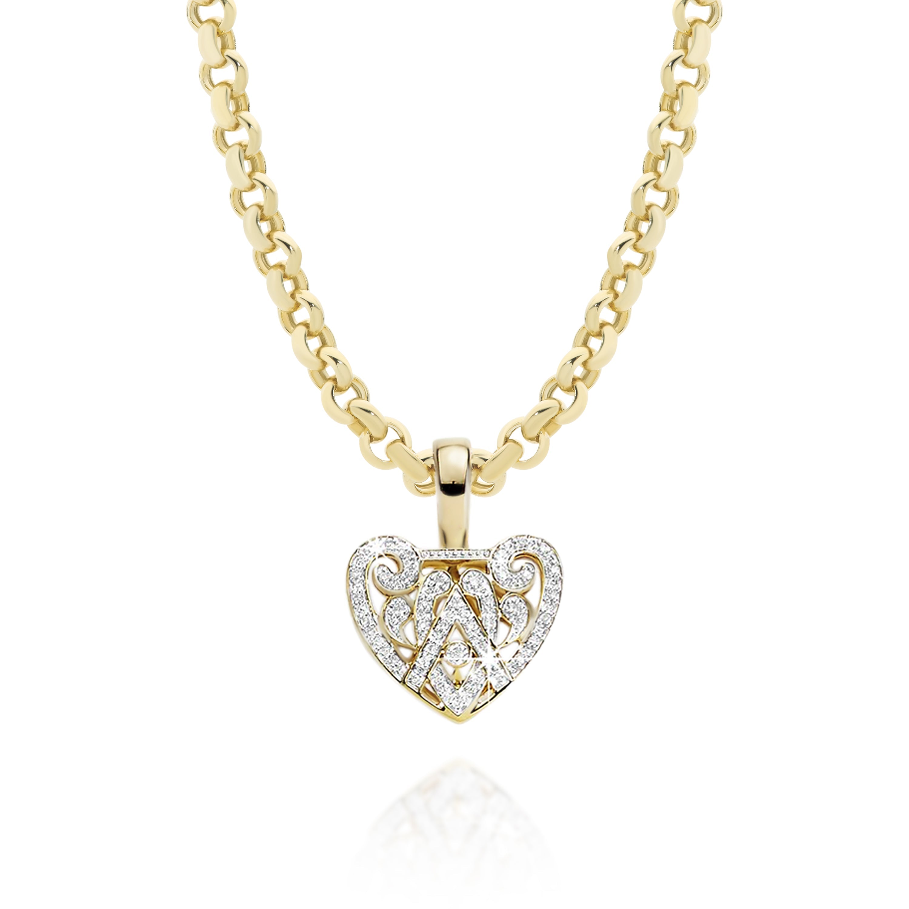 9ct gold 0.15ct diamond heart pendant