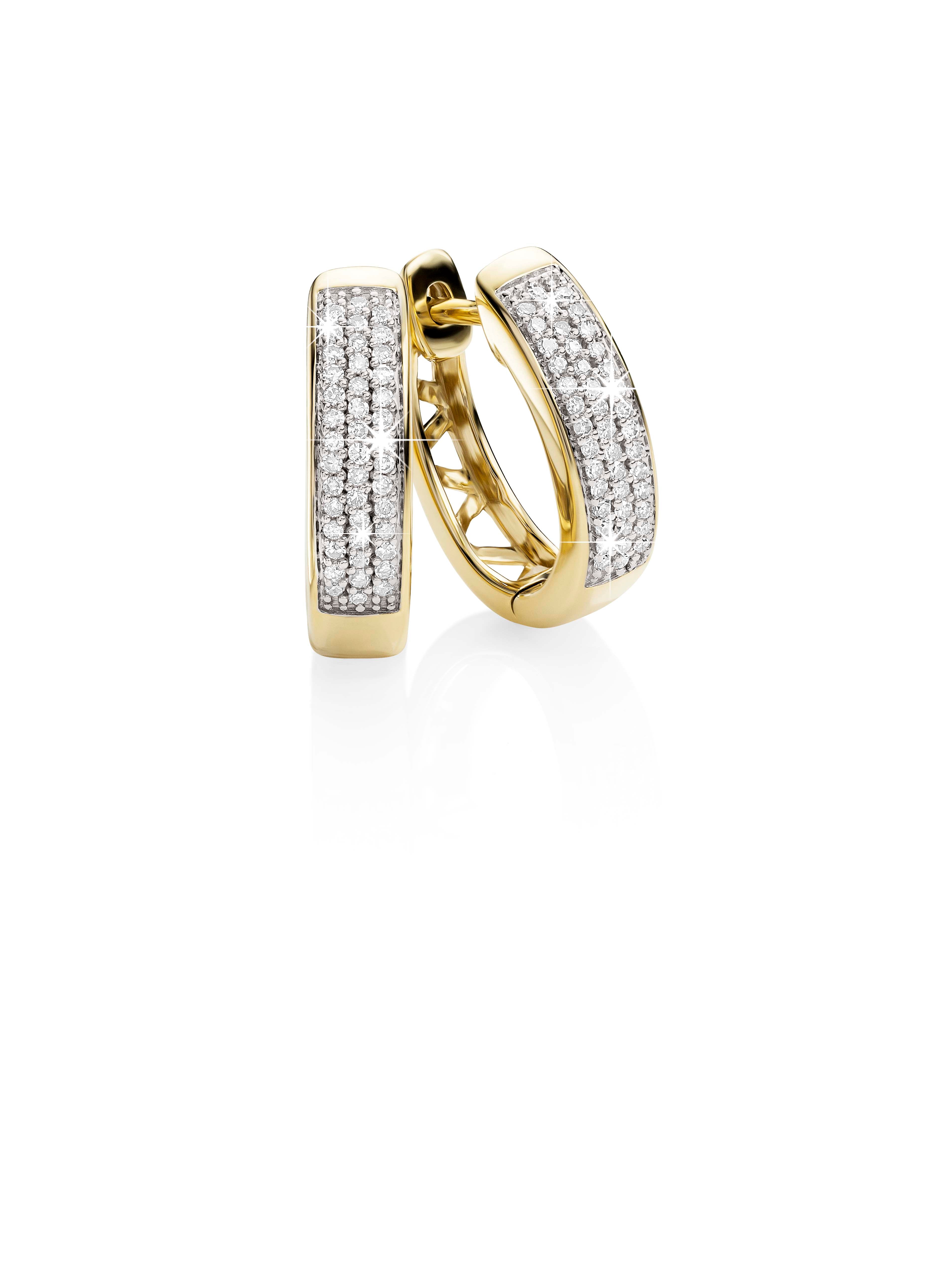 9ct gold 0.15ct diamond earrings