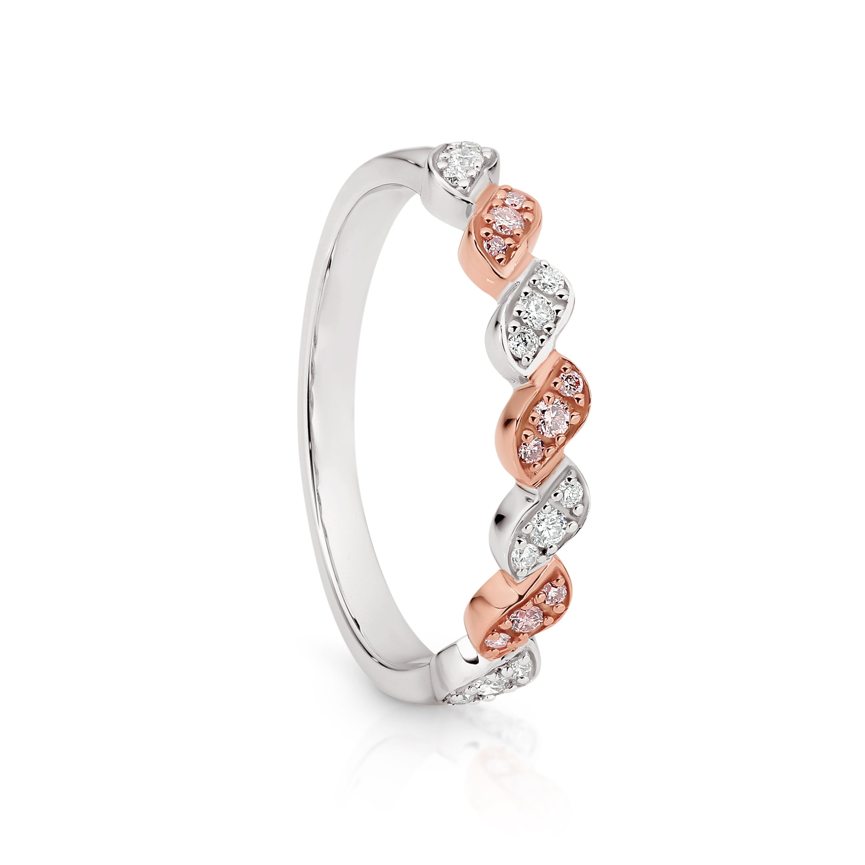 9ct white gold 0.20ct Australian pink diamond ring
