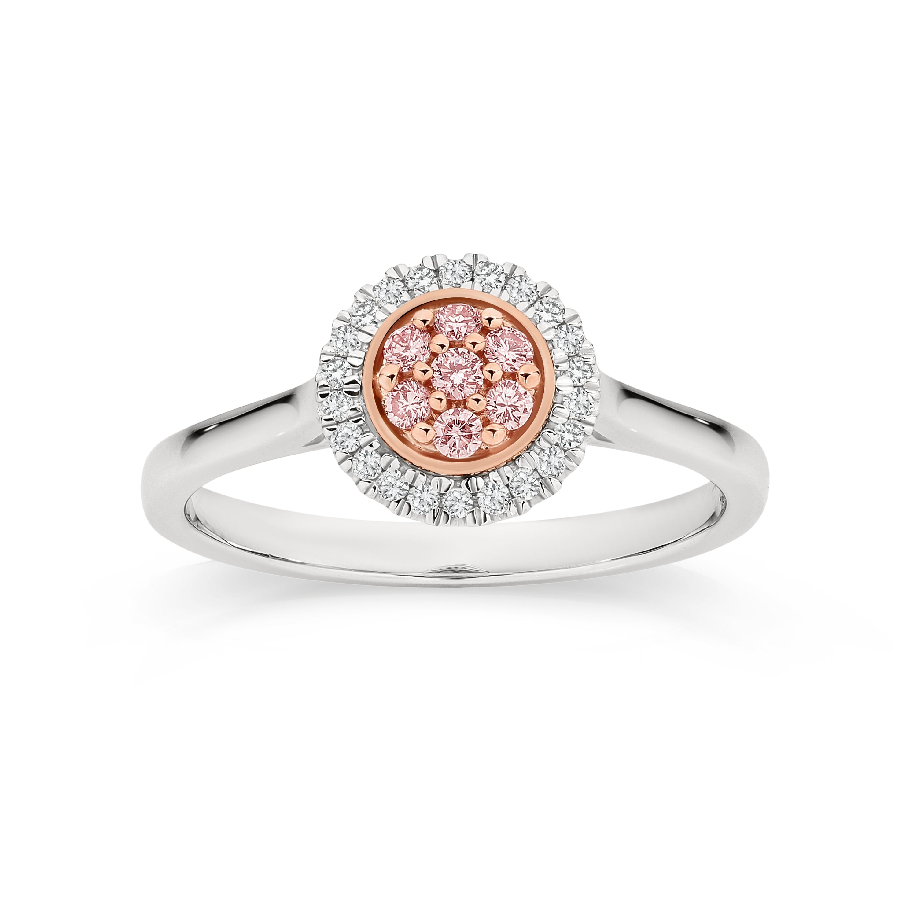 9ct white gold 0.25ct Australian pink diamond ring