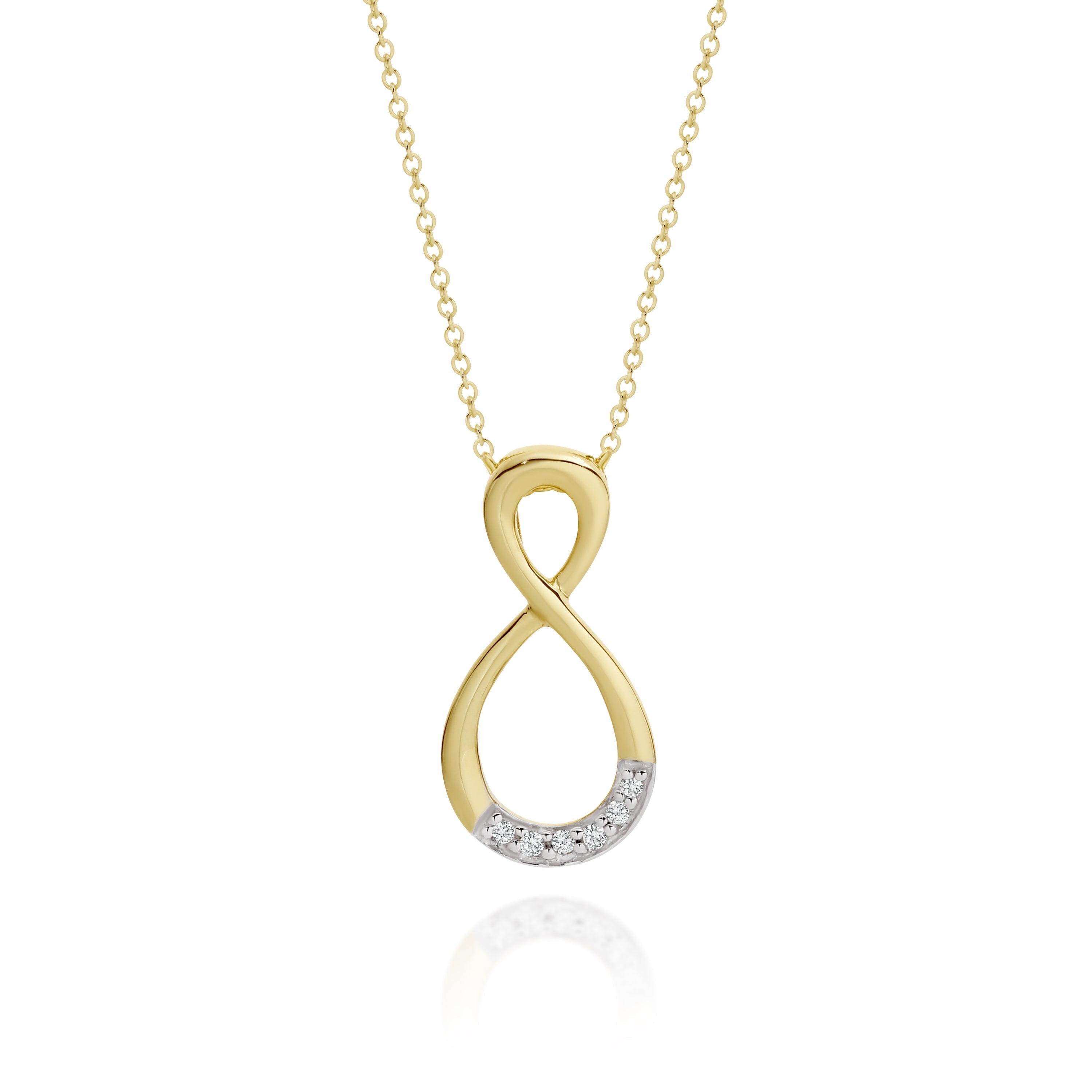 9ct gold diamond infinity pendant