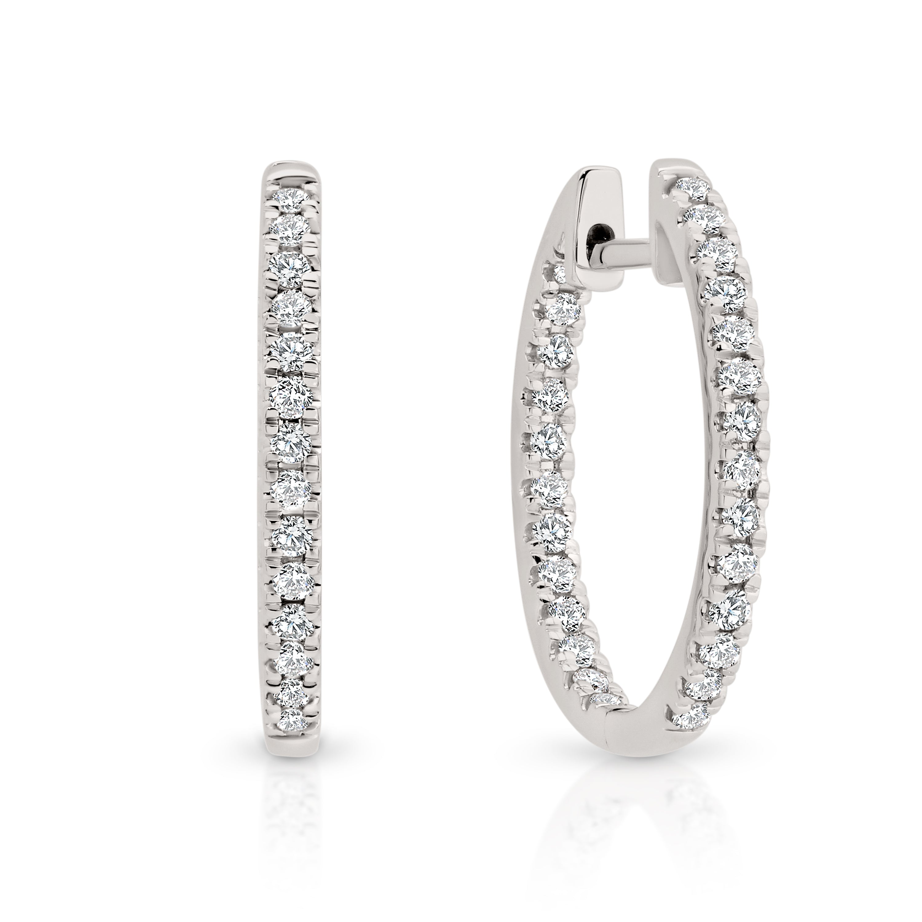 9ct white gold 1/2ct diamond earrings