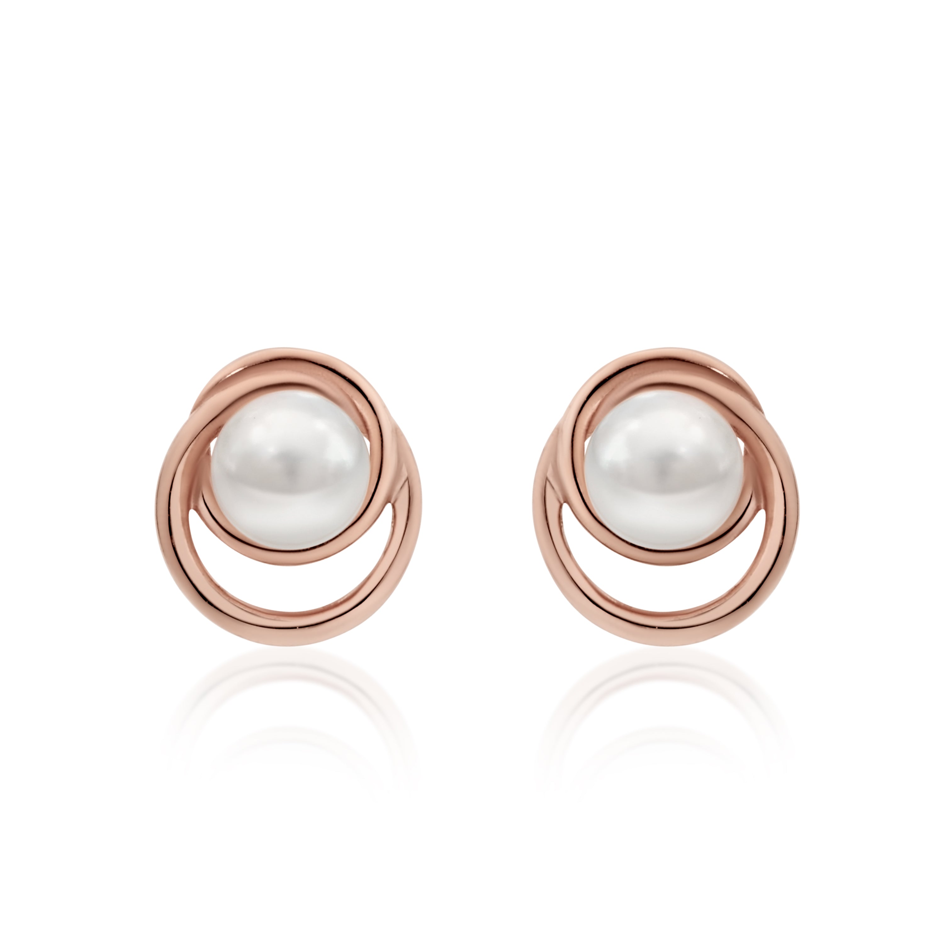 9ct rose gold pearl studs