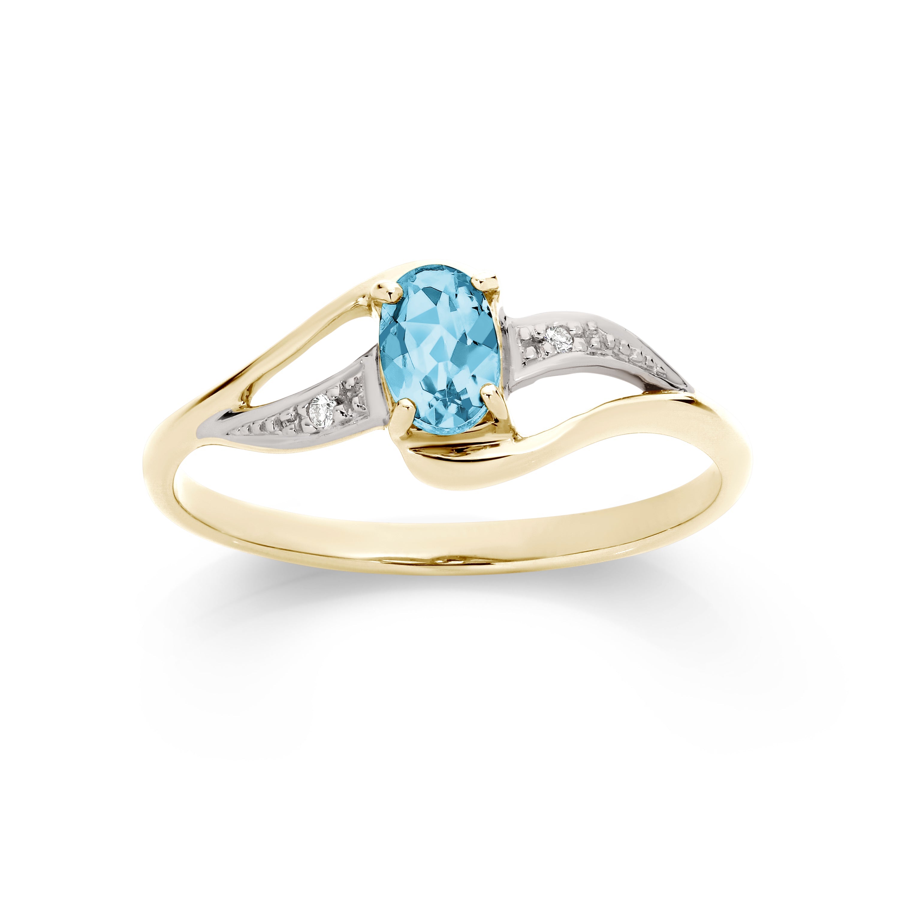 9ct blue topaz & diamond ring