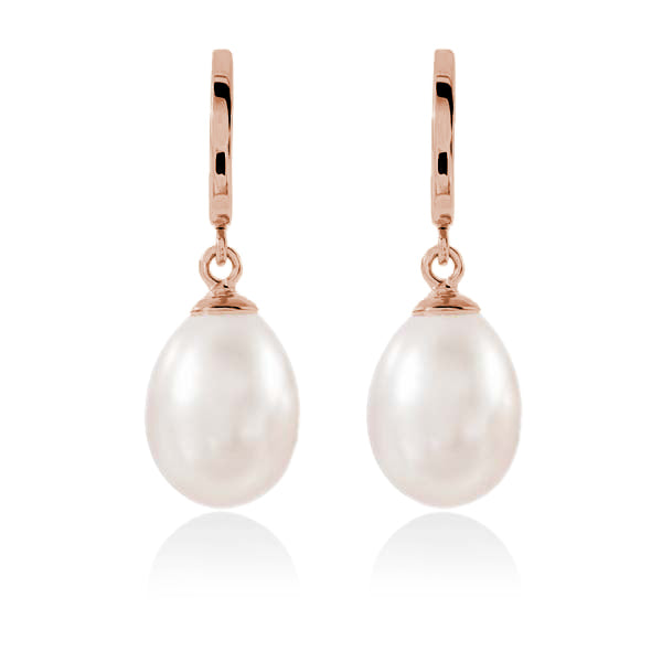 9ct rose gold freshwater pearl drops