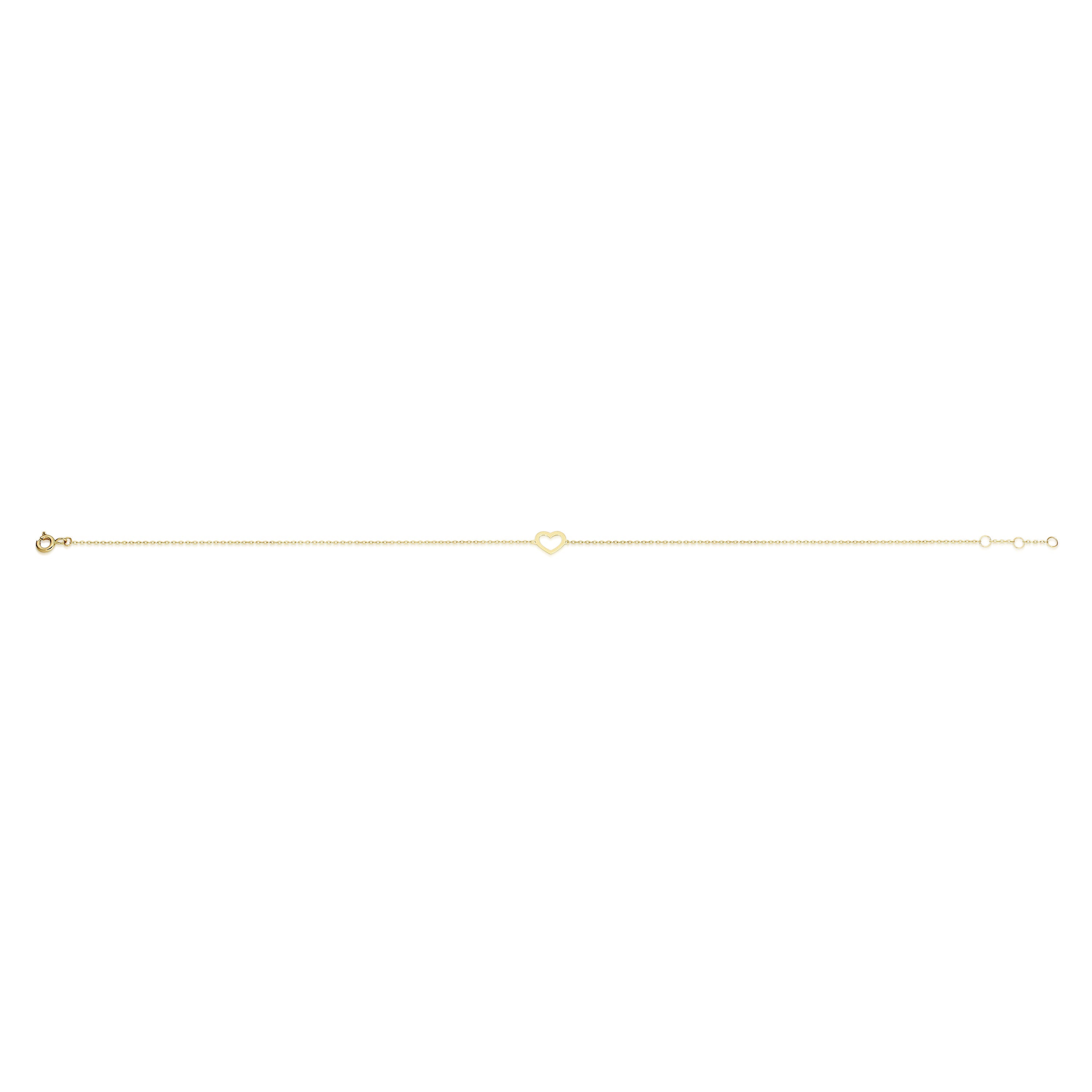 9ct gold heart anklet