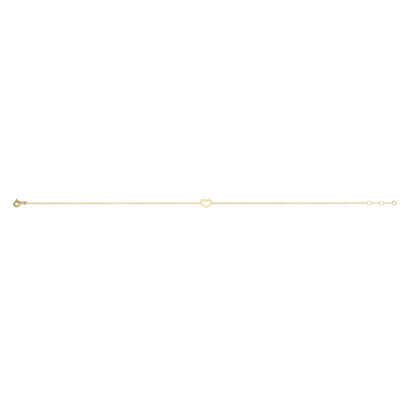9ct gold heart anklet