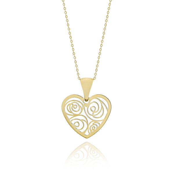 9ct gold heart necklet