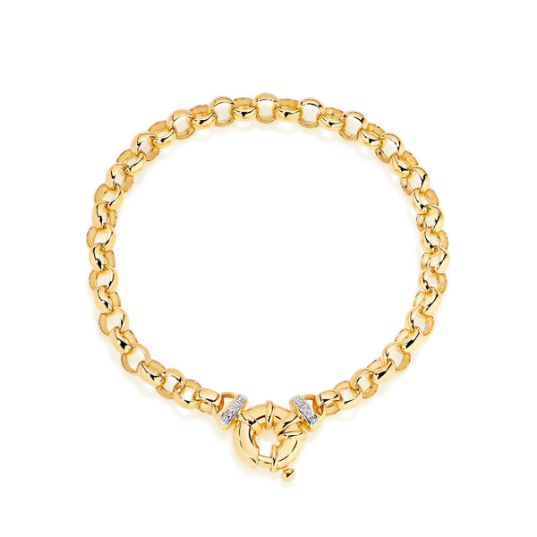 9ct solid gold diamond bracelet