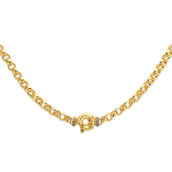 9ct solid gold diamond set necklace