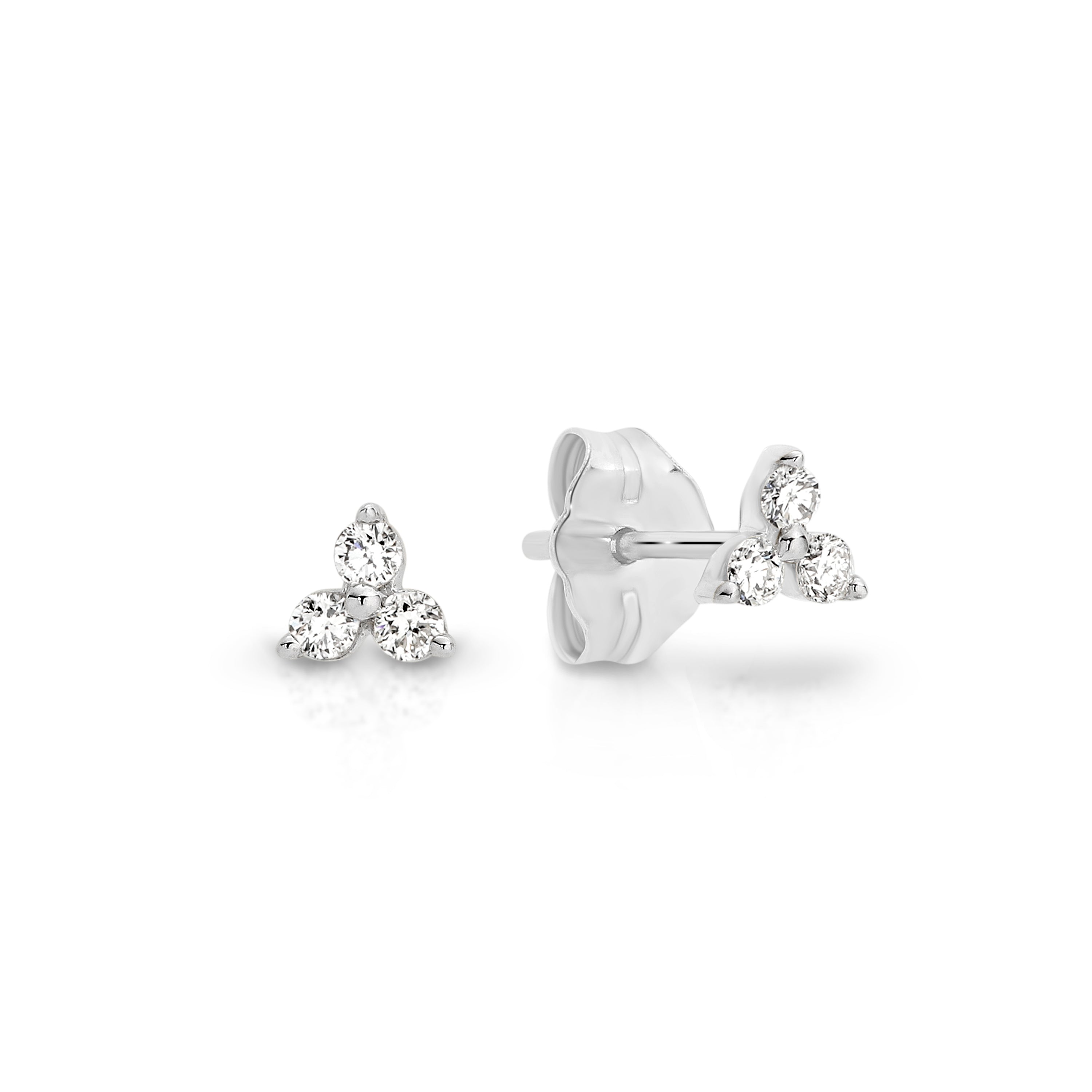 9ct white gold 0.12ct diamond earrings
