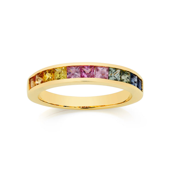 9ct Natural Multicolour Sapphire Ring