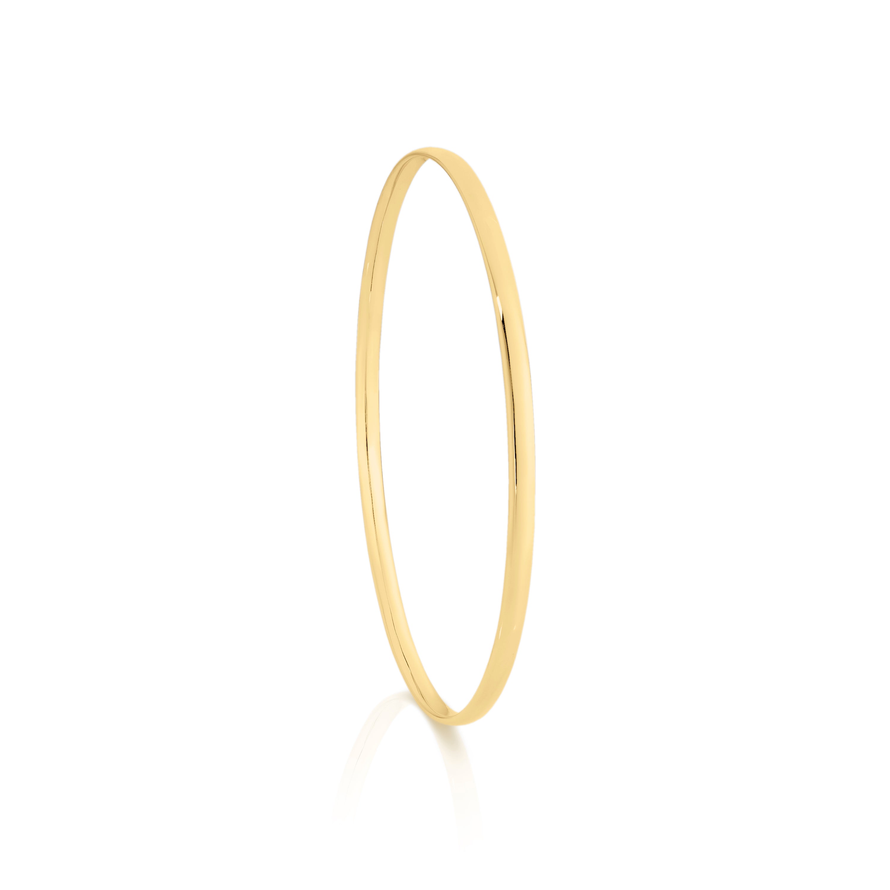 9ct gold 3mm oval bangle