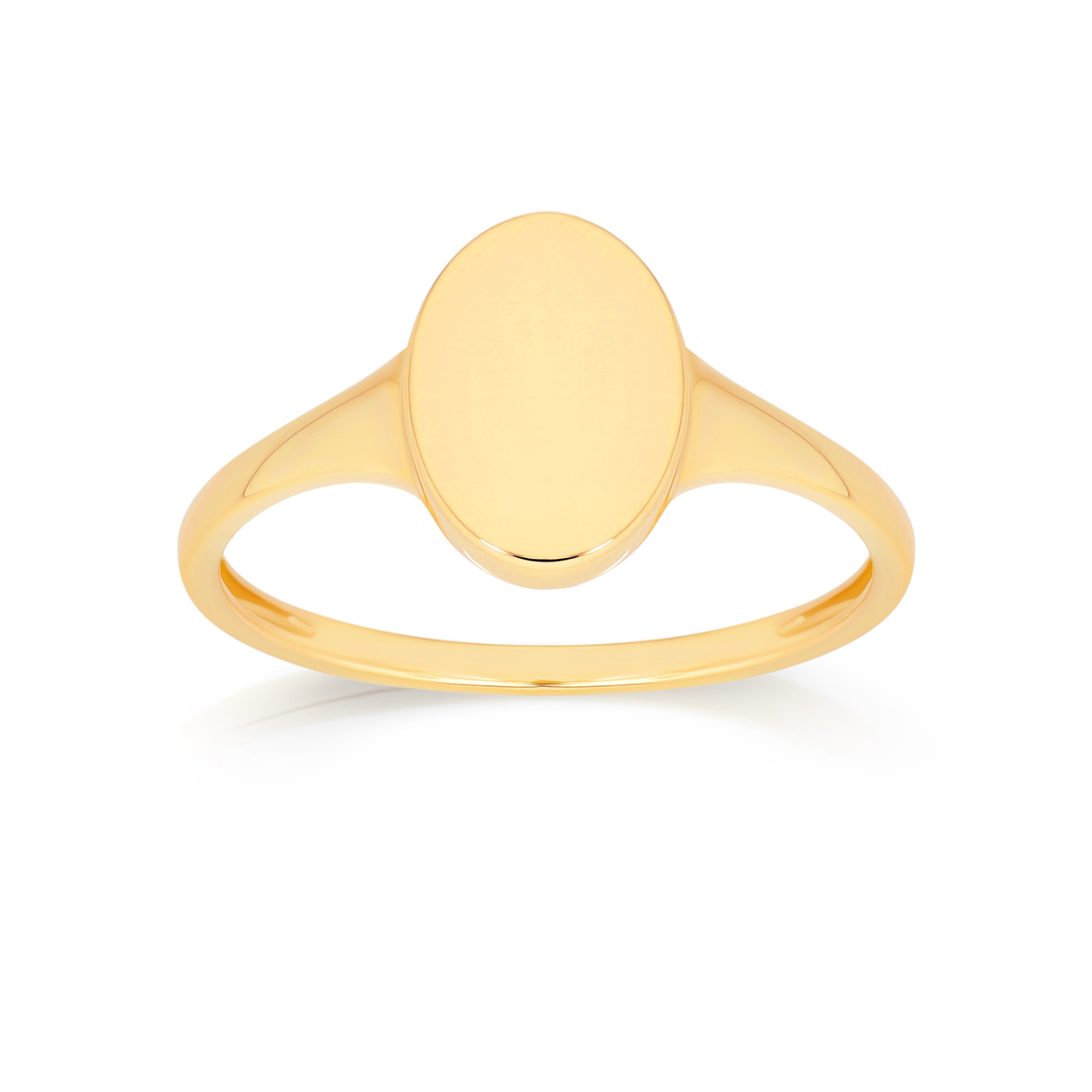 9ct polished oval signet ring