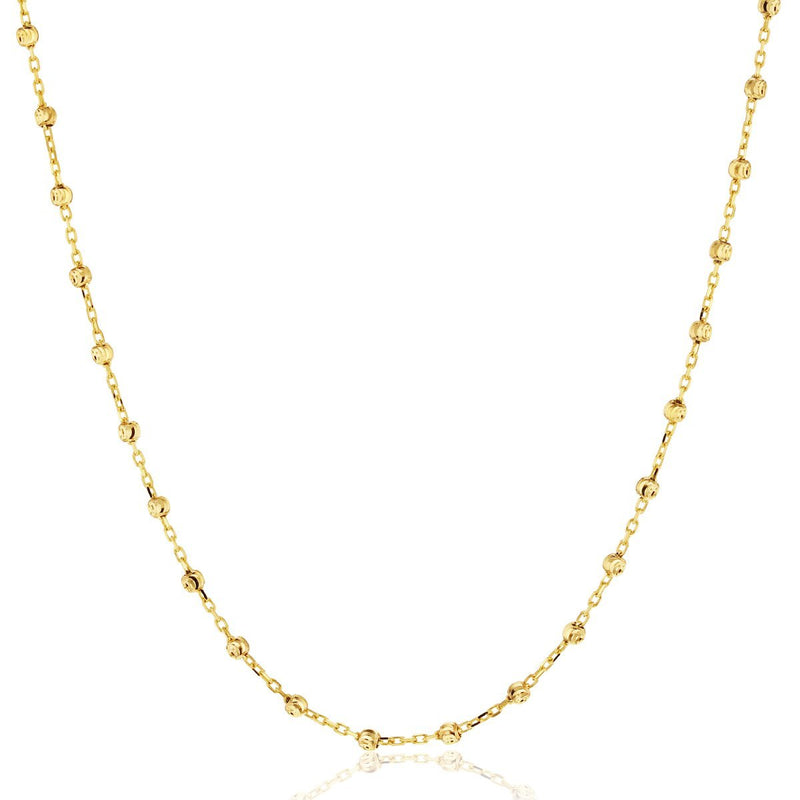 9ct yellow gold ball necklet