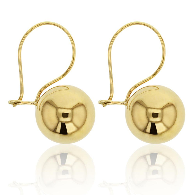 Euroball Drop Earrings in 9ct Gold