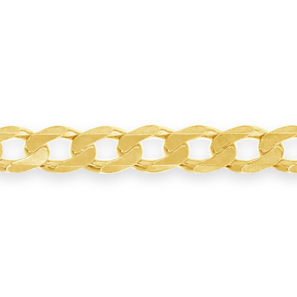Solid Mens Curb Bracelet in 9ct Gold