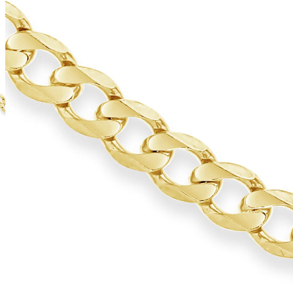 Solid Mens Curb Bracelet in 9ct Gold