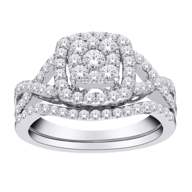 1.0ct TW Diamond Engagement & Wedding Ring Set in 10k White Gold