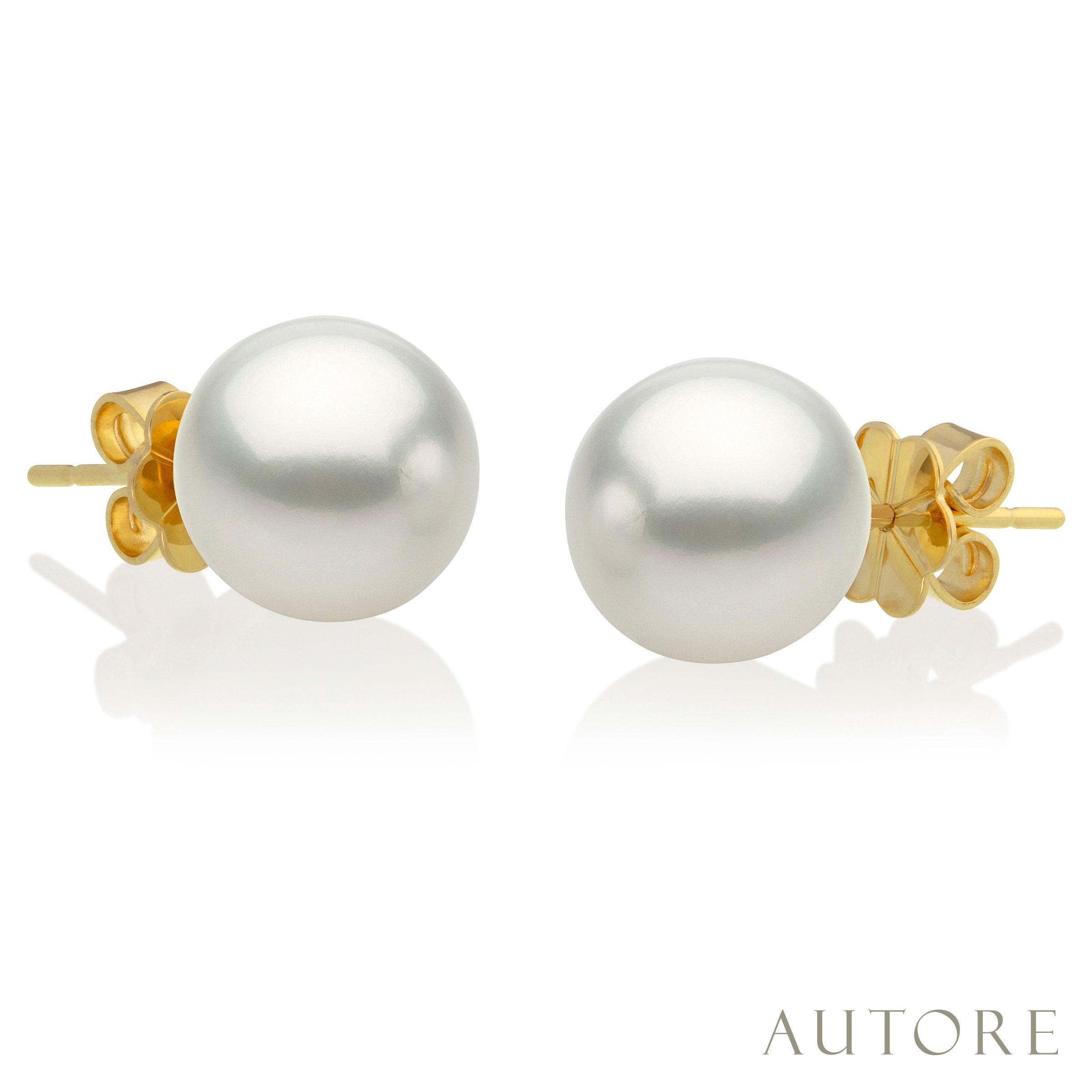 AUTORE 18ct gold 10mm South Sea pearl studs