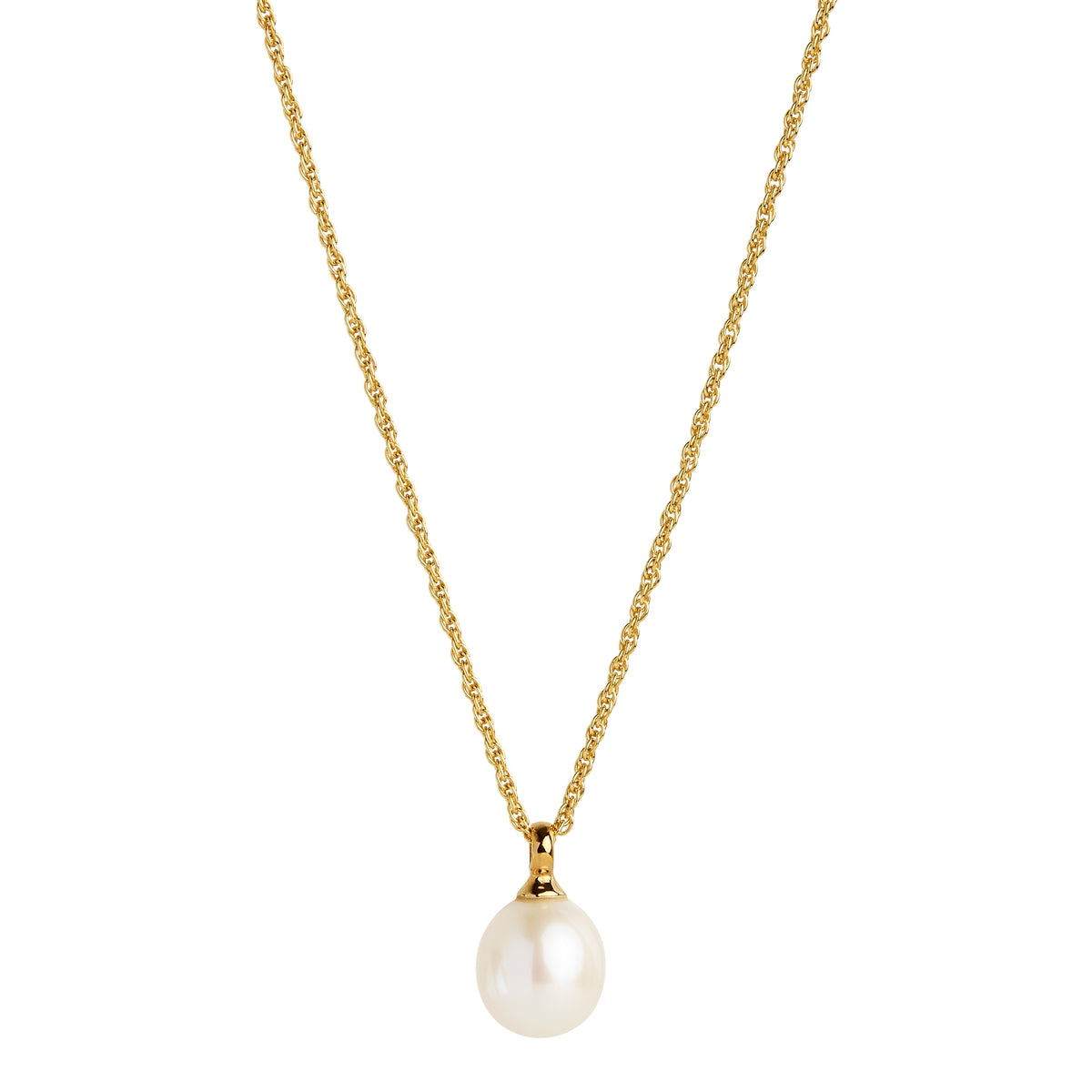 NAJO Dew Drop Yellow Gold Pearl Necklace (45cm)