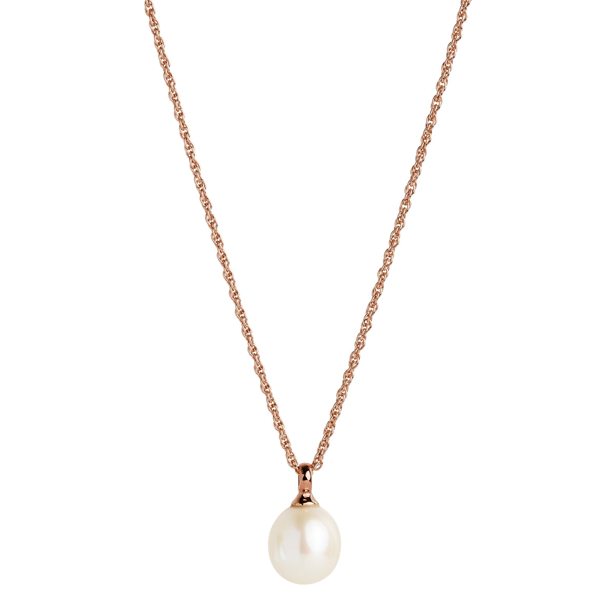 NAJO Dew Drop Rose Gold Pearl Necklace (45cm)
