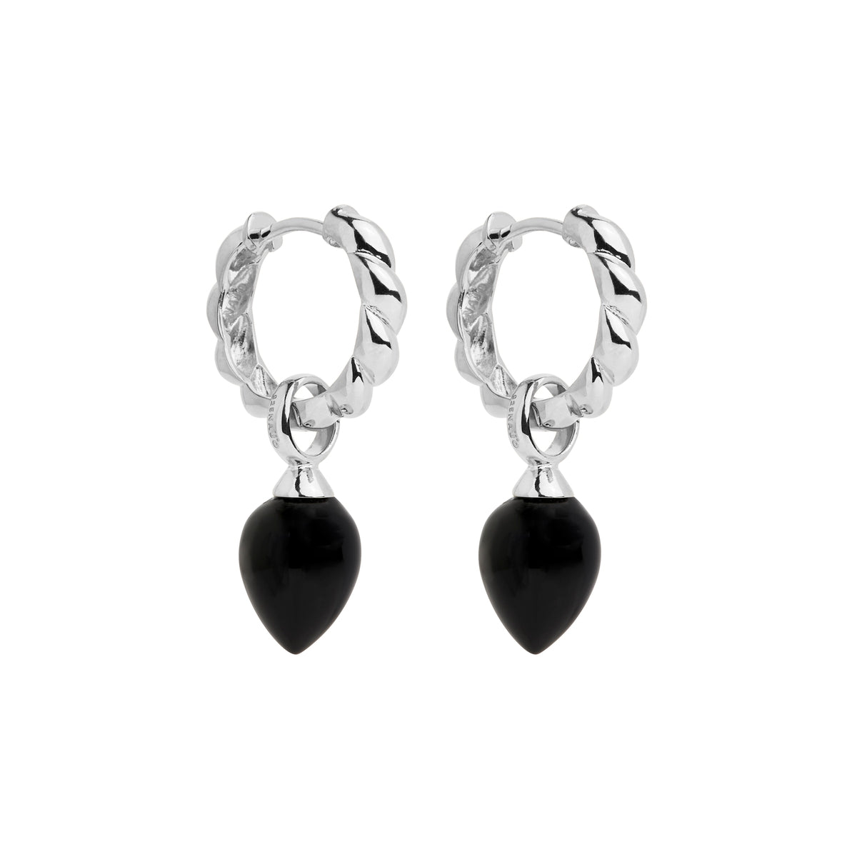 NAJO Dew Drop Silver Black Onyx Earrings