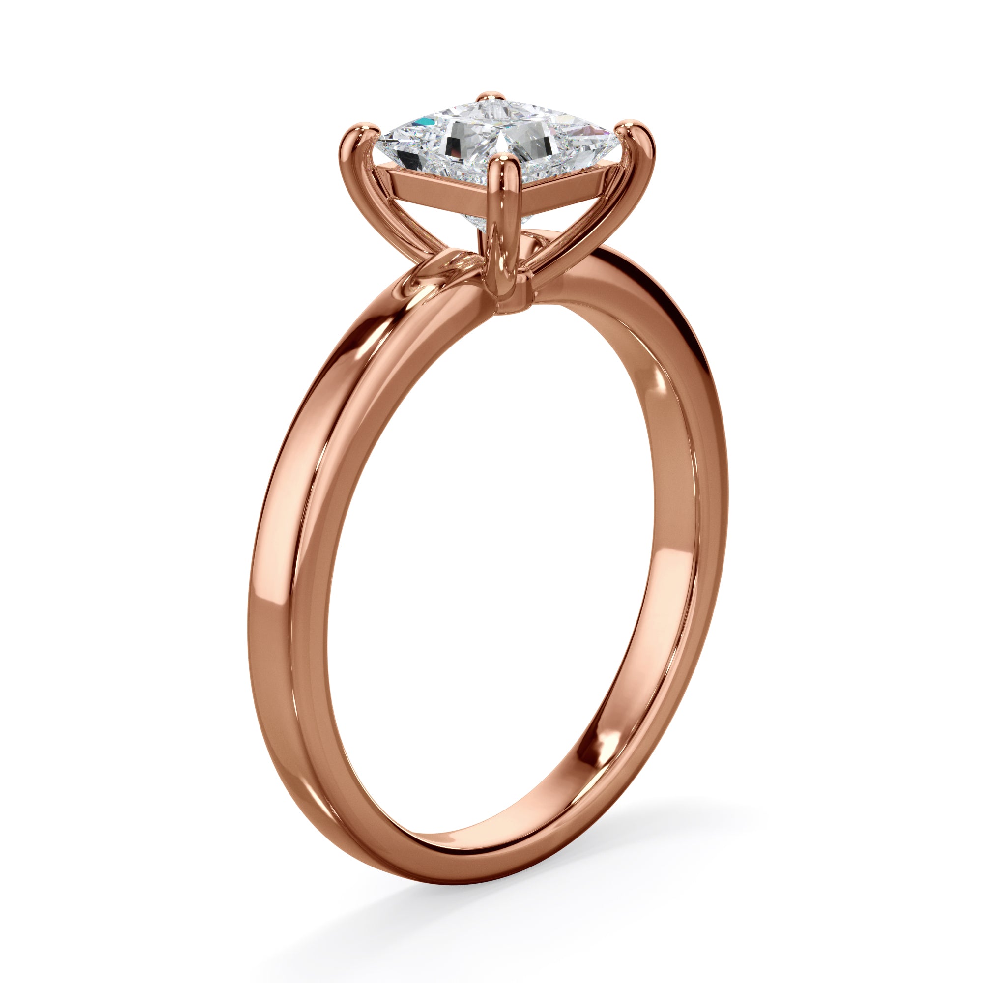 Pansy 18k Rose Gold 1.0ct Princess Cut Solitare LAB Grown Bloom Diamond Ring
