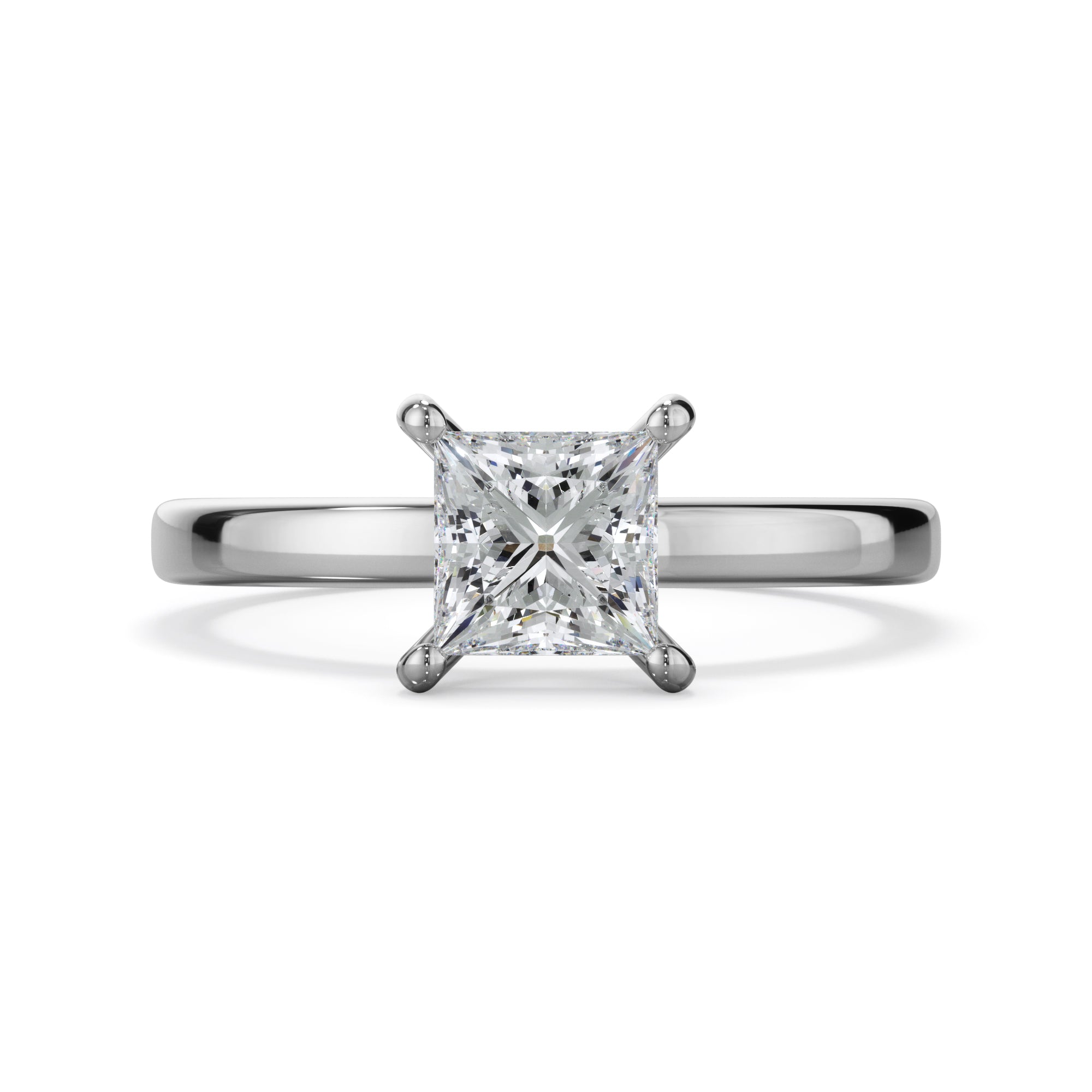 Pansy Platinum 1.0ct Princess Cut Solitare LAB Grown Bloom Diamond Ring